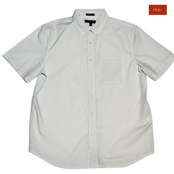 Banana Republic Short Sleeve Slim Fit Button Down Shirt Sz L(ID139) - Picture 1 of 5